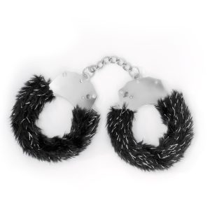 SPANGLE ALGEMAS METÁLICAS COM PELÚCIA PRETA CRUSHIOUS - Image 1