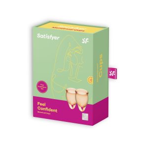 CONJUNTO DE 2 COPOS MENSTRUAIS FEEL CONFIDENT SATISFYER LARANJA - Image 2