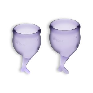 CONJUNTO DE 2 COPOS MENSTRUAIS FEEL SECURE SATISFYER LILÁS - Image 1