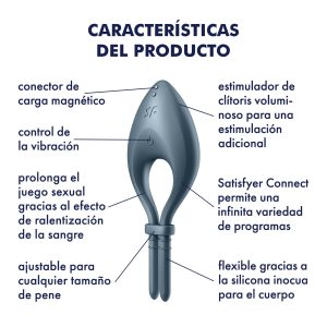 ANEL VIBRATÓRIO BULLSEYE COM APP SATISFYER AZUL ESCURO 17 ANEL VIBRATÓRIO BULLSEYE COM APP SATISFYER AZUL ESCURO - Image 7