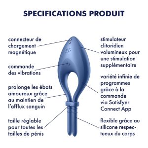 ANEL VIBRATÓRIO BULLSEYE COM APP SATISFYER AZUL - Image 10