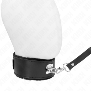 COLEIRA BDSM PELE COM TRELA 116 CM (PRETO) | 40-48 CM X 6 CM - Image 2