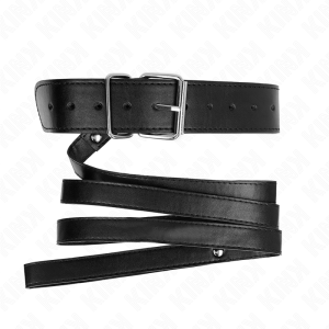 COLEIRA BDSM FINA COM TRELA 116 CM (PRETO) | 32-50 CM X 8 CM - Image 4