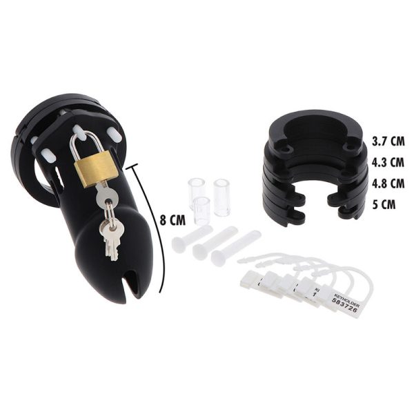 JAULA DE CASTIDADE EXTREME SILICONE (PRETO) | TAMANHO L