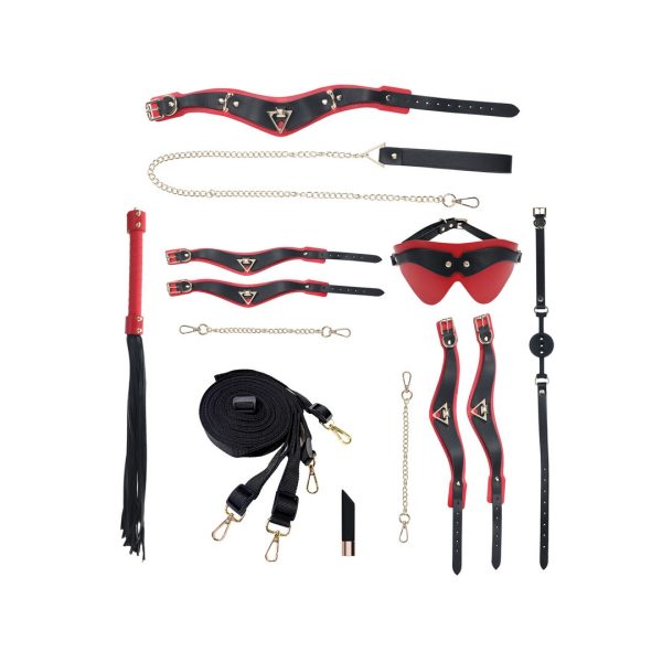 KIT BDSM COM BOLSA MILAN COLLECTION (PRETO/VERMELHO)